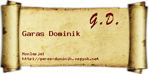 Garas Dominik névjegykártya